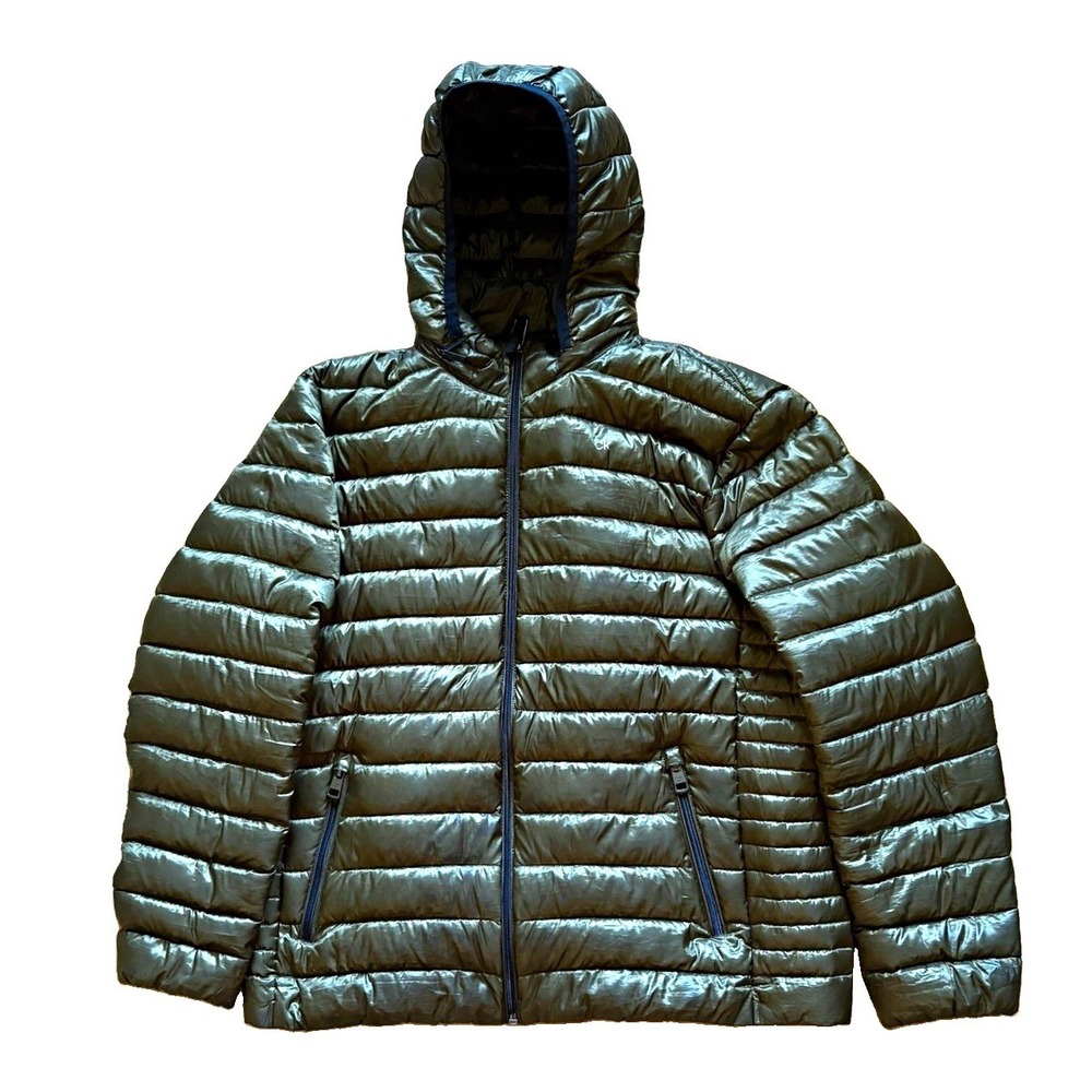 Calvin Klein Men's Packable Down Puffer Jacket, Size XL – Olive Green, Hooded